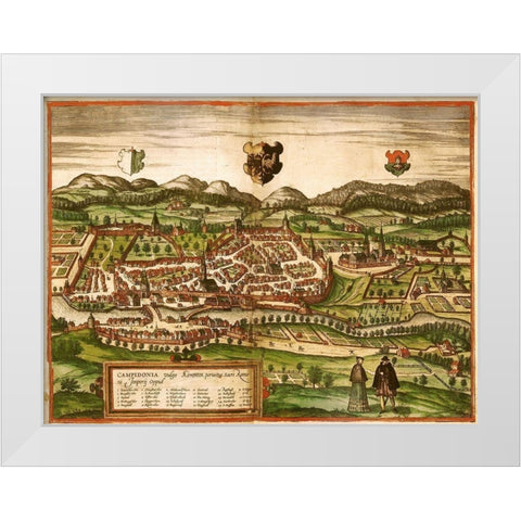 Kempten White Modern Wood Framed Art Print by Hogenberg, Braun