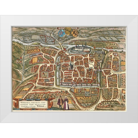 Weimar Germany White Modern Wood Framed Art Print by Hogenberg, Braun