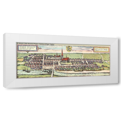 Schleswig Holstein White Modern Wood Framed Art Print by Hogenberg, Braun