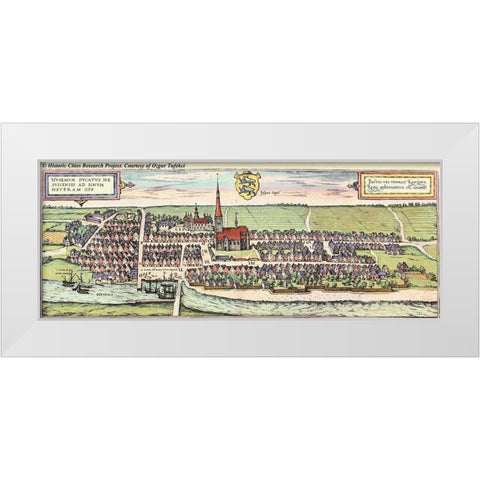 Schleswig Holstein White Modern Wood Framed Art Print by Hogenberg, Braun