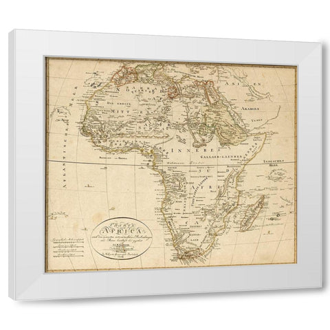 Africa 1804 White Modern Wood Framed Art Print by Reinecke, JCM