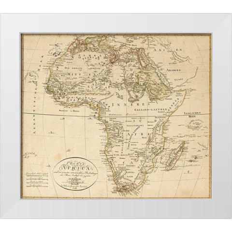 Africa 1804 White Modern Wood Framed Art Print by Reinecke, JCM