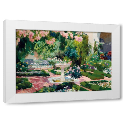 Garden at the Sorolla House White Modern Wood Framed Art Print by Sorolla, Joaquin