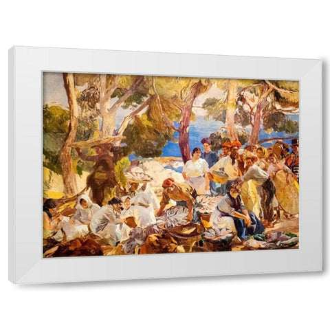 Catalonia Fish White Modern Wood Framed Art Print by Sorolla, Joaquin