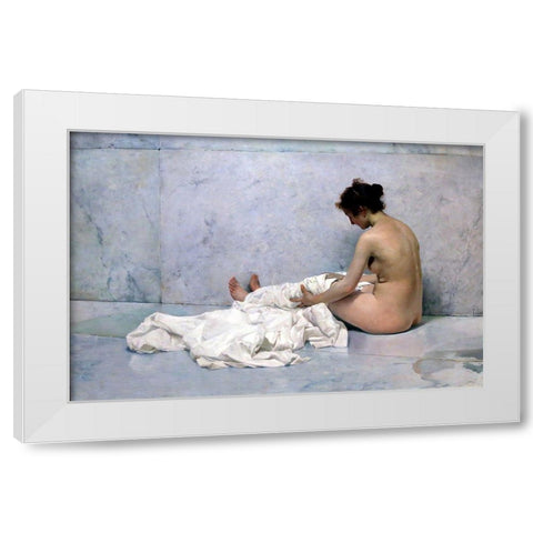 Naked White Modern Wood Framed Art Print by Sorolla, Joaquin