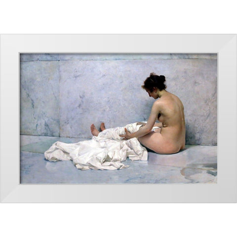 Naked White Modern Wood Framed Art Print by Sorolla, Joaquin