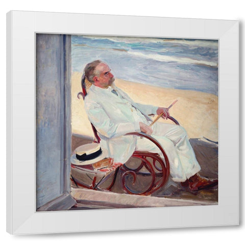 Antonio GarcÃa at the Beach White Modern Wood Framed Art Print by Sorolla, Joaquin