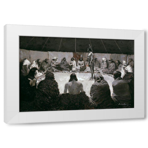 I Will Tell the White Man White Modern Wood Framed Art Print by Remington, Frederic