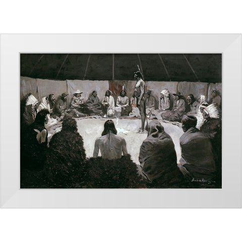 I Will Tell the White Man White Modern Wood Framed Art Print by Remington, Frederic