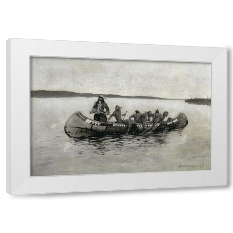This Was a Fatal Embarkation White Modern Wood Framed Art Print by Remington, Frederic