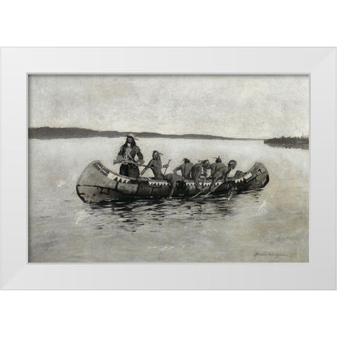 This Was a Fatal Embarkation White Modern Wood Framed Art Print by Remington, Frederic
