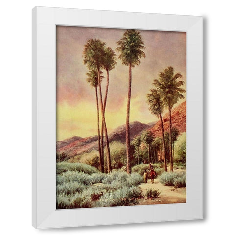 Palm Canyon-California from On Sunset Highways 1921 White Modern Wood Framed Art Print by Bagg, Henry
