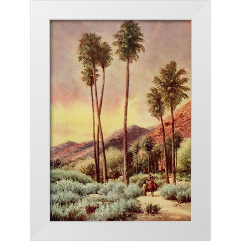 Palm Canyon-California from On Sunset Highways 1921 White Modern Wood Framed Art Print by Bagg, Henry