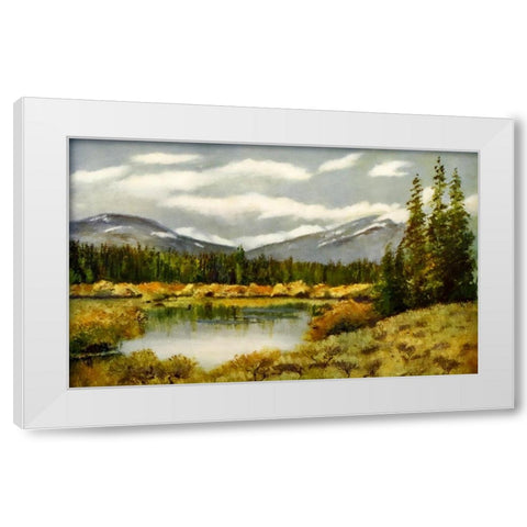 Landscape from Rod Gun and Perch 1914 White Modern Wood Framed Art Print by Blomfield, James