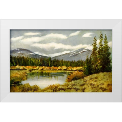 Landscape from Rod Gun and Perch 1914 White Modern Wood Framed Art Print by Blomfield, James