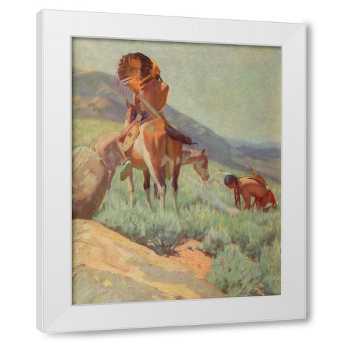 The Signal Fire from Scribners 35 1904 White Modern Wood Framed Art Print by Dunton, William