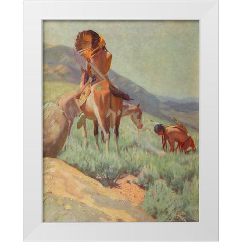 The Signal Fire from Scribners 35 1904 White Modern Wood Framed Art Print by Dunton, William