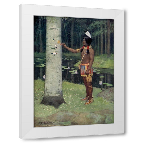 Each figure had a meaning from Story of Hiawatha 1910 White Modern Wood Framed Art Print by Kirk, Maria