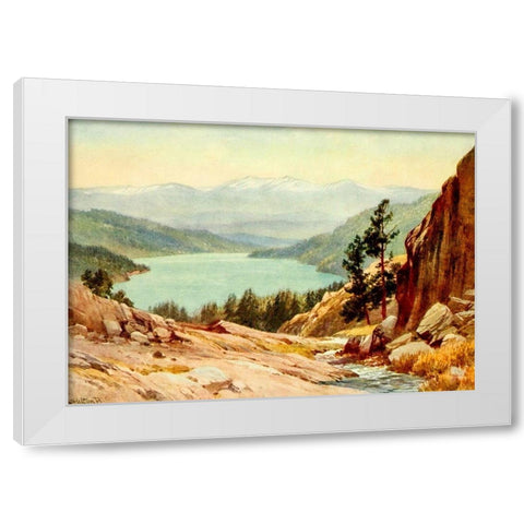 Donner Lake-California 1914 White Modern Wood Framed Art Print by Palmer, Sutton