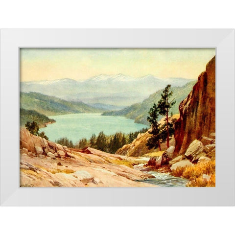 Donner Lake-California 1914 White Modern Wood Framed Art Print by Palmer, Sutton