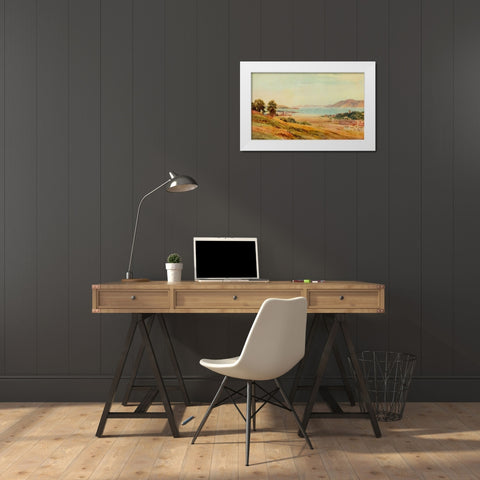 Golden Gate and Black Point-San Francisco-California 1914 White Modern Wood Framed Art Print by Palmer, Sutton