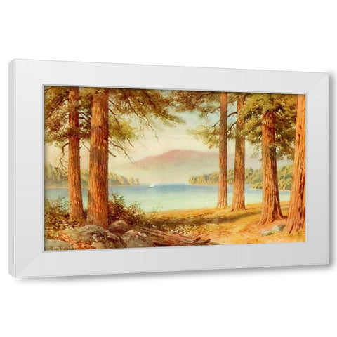 Lake Tahoe-California 1914 White Modern Wood Framed Art Print by Palmer, Sutton
