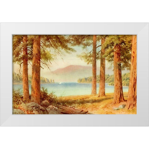 Lake Tahoe-California 1914 White Modern Wood Framed Art Print by Palmer, Sutton