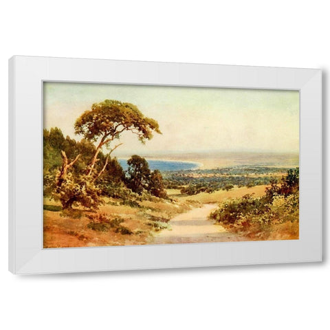 Looking down on Monterey and the Bay-California 1914 White Modern Wood Framed Art Print by Palmer, Sutton