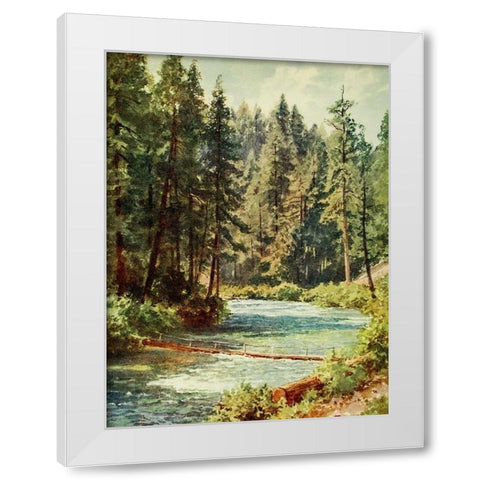 McCloud River-Sacramento Valley-California 1914 White Modern Wood Framed Art Print by Palmer, Sutton