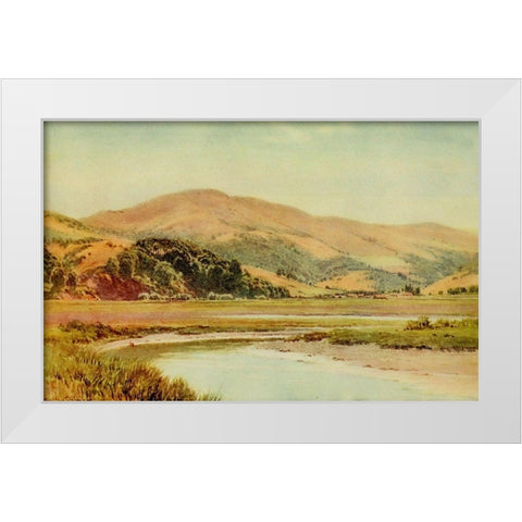Mill Valley and Backwater of San Francisco Bay-California 1914 White Modern Wood Framed Art Print by Palmer, Sutton