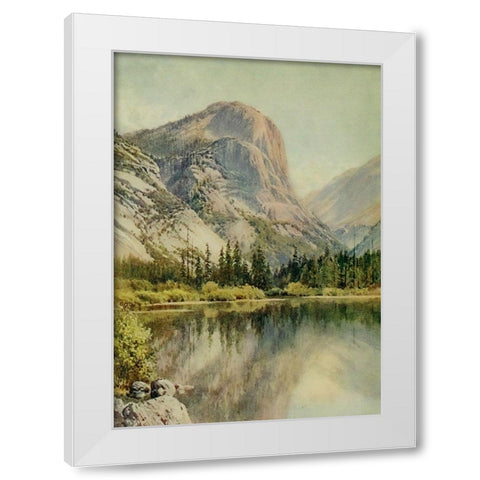 Mirror Lake-Yosemite-California 1914 White Modern Wood Framed Art Print by Palmer, Sutton