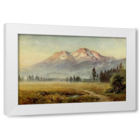 Mount Shasta-California 1914 White Modern Wood Framed Art Print by Palmer, Sutton