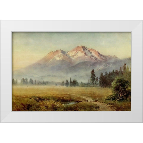 Mount Shasta-California 1914 White Modern Wood Framed Art Print by Palmer, Sutton