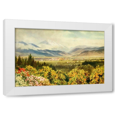Redlands-looking towards San Bernardino Range-California 1914 White Modern Wood Framed Art Print by Palmer, Sutton