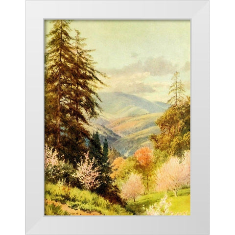 Santa Cruz mountain-the coast range-California 1914 White Modern Wood Framed Art Print by Palmer, Sutton