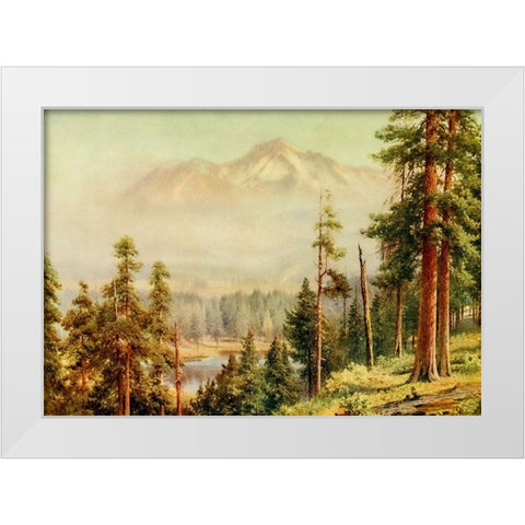 Shasta-California 1914 White Modern Wood Framed Art Print by Palmer, Sutton