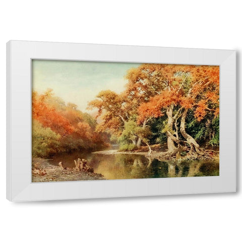 Sycamores-a coast range canyon-California 1914 White Modern Wood Framed Art Print by Palmer, Sutton