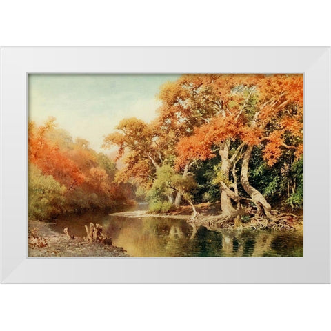 Sycamores-a coast range canyon-California 1914 White Modern Wood Framed Art Print by Palmer, Sutton