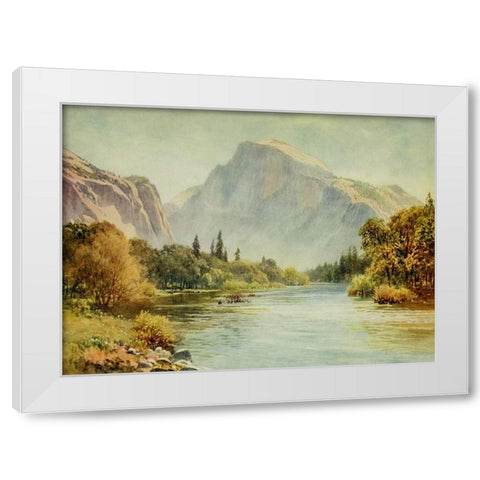 The Half Dome-Yosemite-California 1914 White Modern Wood Framed Art Print by Palmer, Sutton