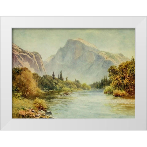 The Half Dome-Yosemite-California 1914 White Modern Wood Framed Art Print by Palmer, Sutton