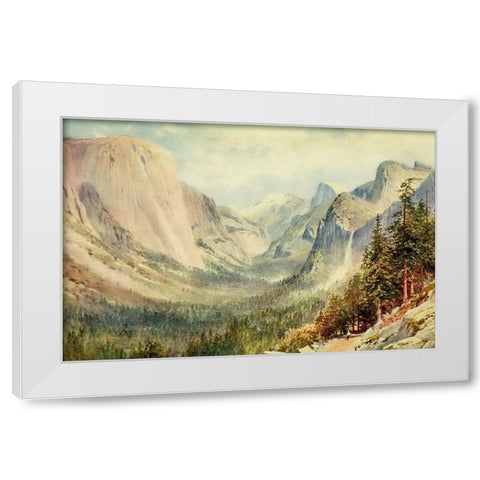 Valley of the Yosemite-California 1914 White Modern Wood Framed Art Print by Palmer, Sutton