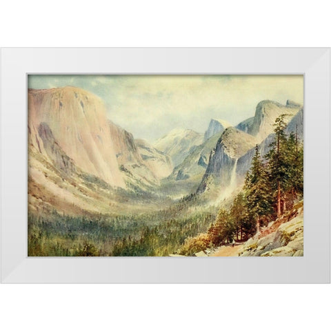 Valley of the Yosemite-California 1914 White Modern Wood Framed Art Print by Palmer, Sutton