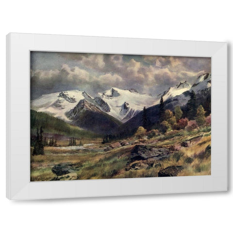 Rogers Pass-Selkirks White Modern Wood Framed Art Print by Canadian Pacific Railway