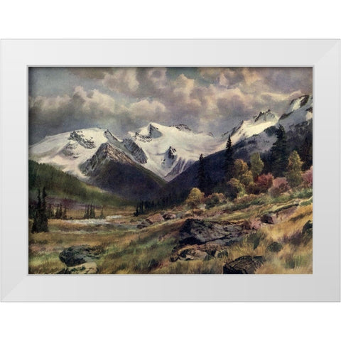 Rogers Pass-Selkirks White Modern Wood Framed Art Print by Canadian Pacific Railway