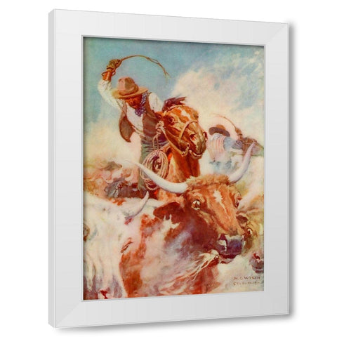 Cutting out White Modern Wood Framed Art Print by Wyeth, Newell