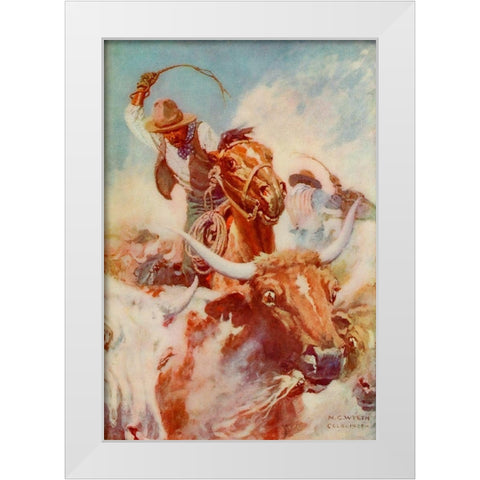 Cutting out White Modern Wood Framed Art Print by Wyeth, Newell