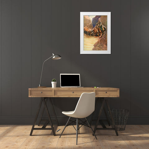 Rounding up White Modern Wood Framed Art Print by Wyeth, Newell