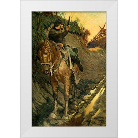 I got behind a turn and fired White Modern Wood Framed Art Print by Wyeth, Newell
