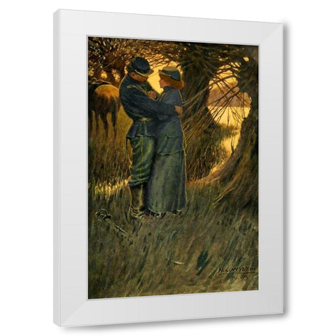 I took her in my arms and held her White Modern Wood Framed Art Print by Wyeth, Newell