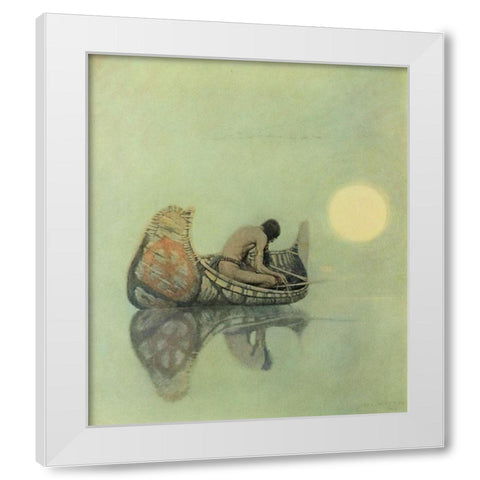 The Silent Fisherman White Modern Wood Framed Art Print by Wyeth, Newell